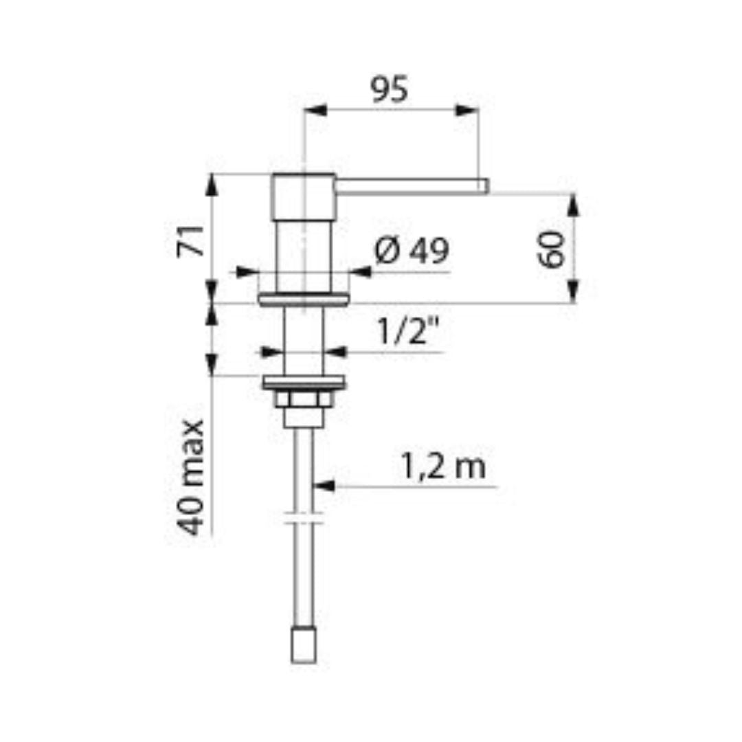 729164 Deck-Mounted Soap Dispenser For Remote Tank Filling