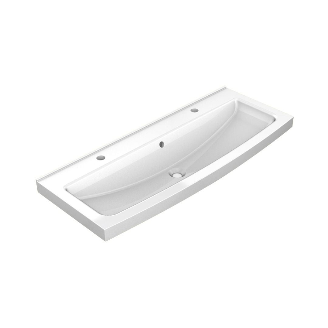 SOLX Wall Mounted Miranit Wash Trough with Ø35mm Tap Holes (3 Options)