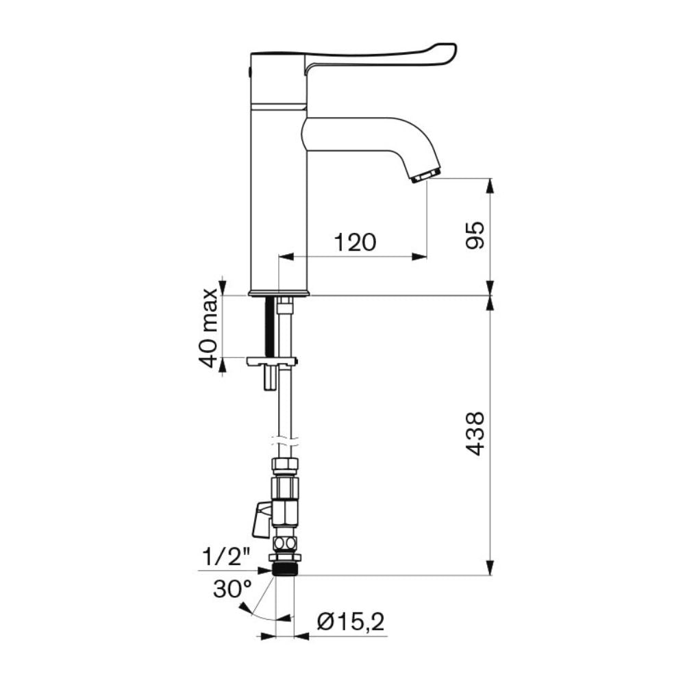 H9605610 SECURITHERM BIOCLIP Removable Thermostatic Basin Mixer Tap