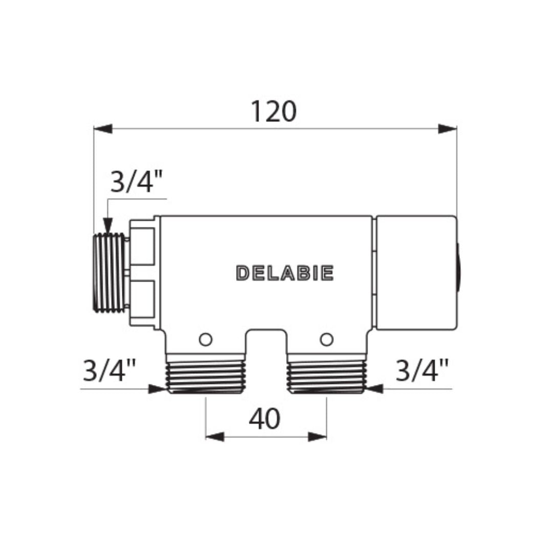 733020 DELABIE PREMIX COMPACT Thermostatic Mixing Valve For 1 to 11 Points-Of-Use (M3/4")
