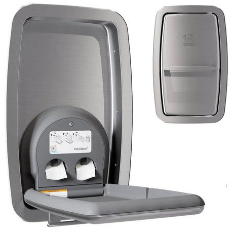 KB311-SSRE-EN Vertical Stainless Steel Recessed-Mounted Baby Changing Station