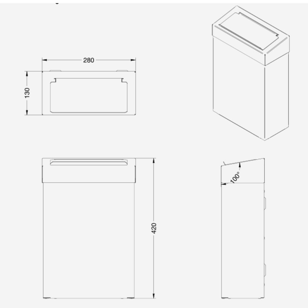 10L Wall Mounted Sanitary Bin TSL.908