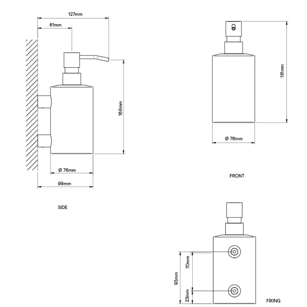 400ml Bulk Fill Pump Action Wall Mounted Soap Dispenser TSL.938