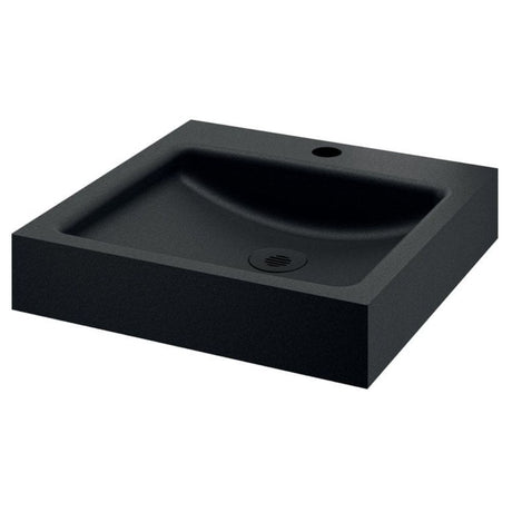 Unito 395x405 Lavabo a Parete in Acciaio Inox con Foro Rubinetto Centrale Ø35 121830 / 121830BK