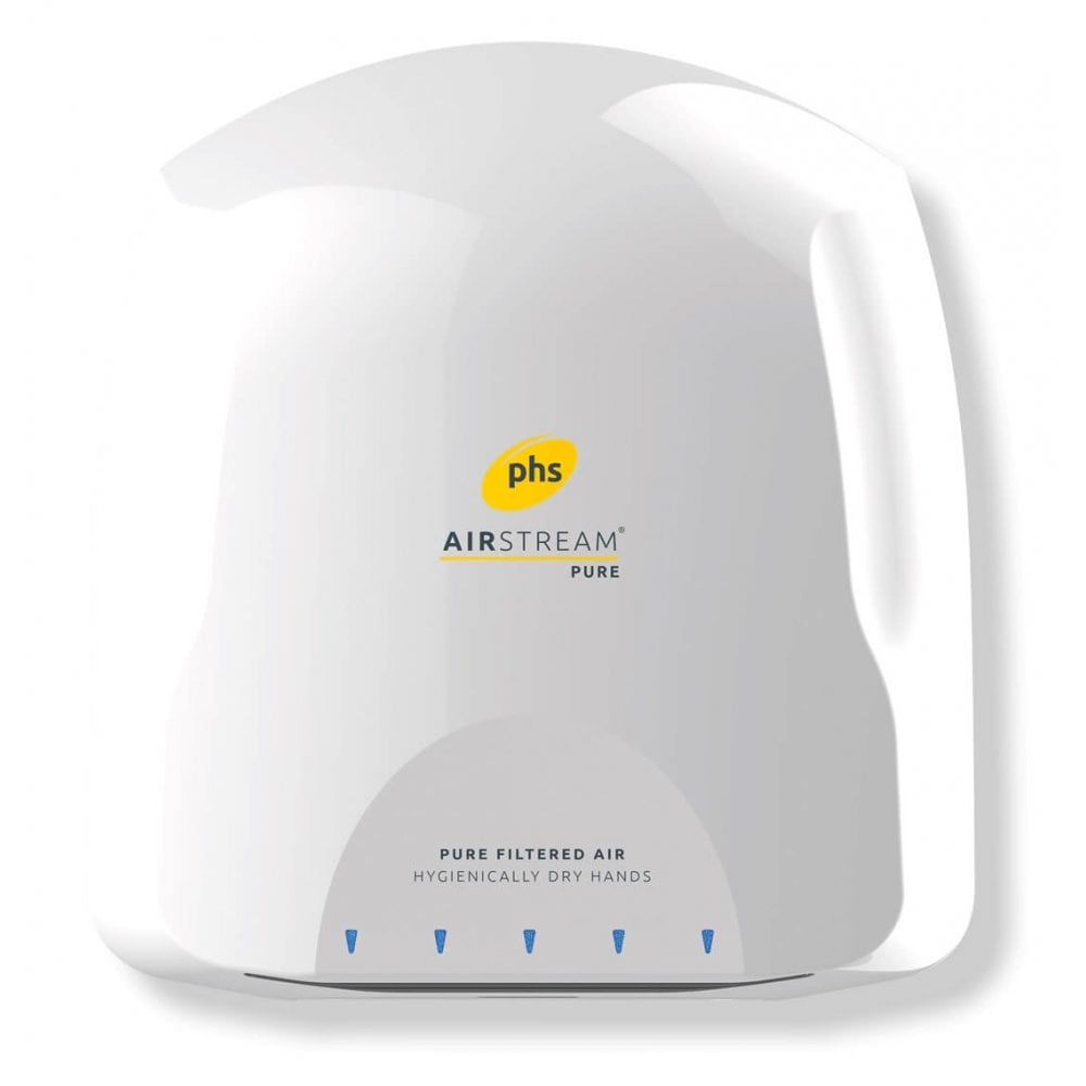 Fastest Drying & 2 HEPA Filters: Airstream PURE SR1100H Hand Dryer - White