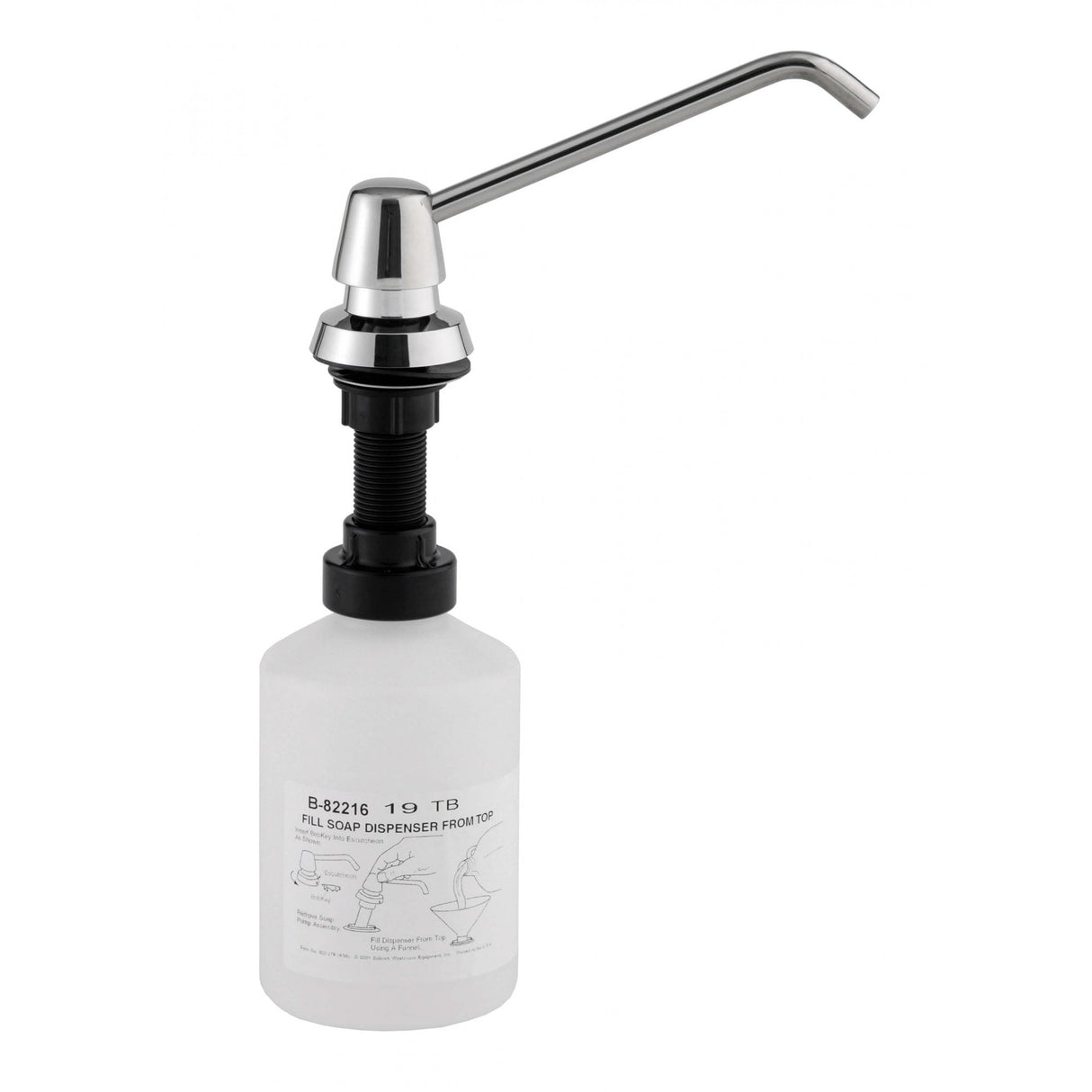 B-82216 Dispenser di sapone da 600 ml montato sul lavandino con beccuccio da 150 mm