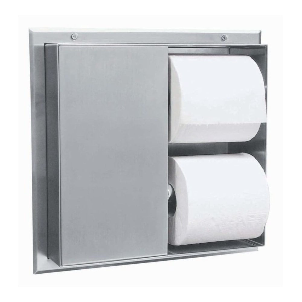 B-386 Double Toilet Roll Holder for Two Partitions