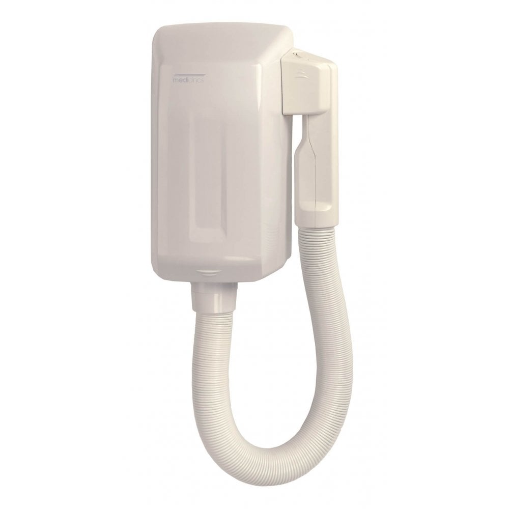Mediclinics Bathroom Hair Dryer with Hose White ABS SC0004 Intelligent Hand Dryers