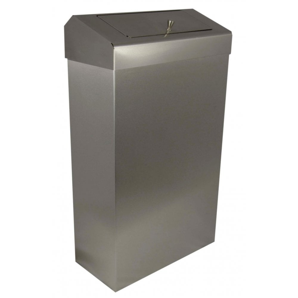 Vivo Stainless Steel 30Ltr Bathroom Bin with Knob Hinged Lid