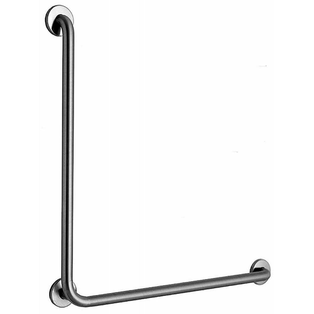 B-5898.99 760mm L-Shaped Bathroom 32mm Diameter Grab Rail with Peened Gripping Surface