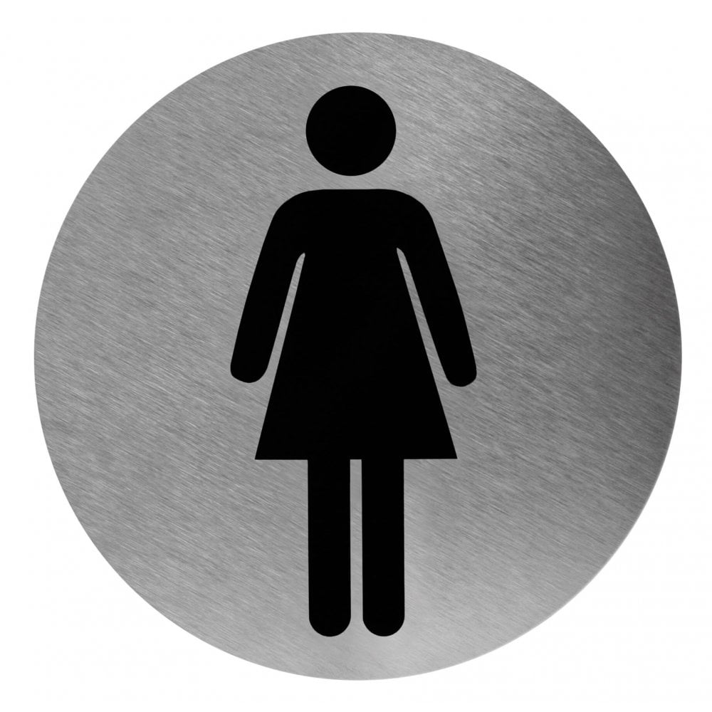 Stainless Steel Self-Adhesive Female Toilet Door Sign