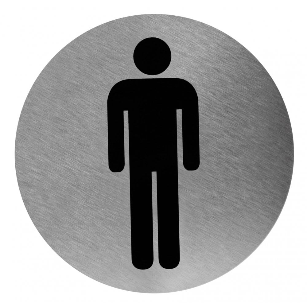 Stainless Steel Self-Adhesive Male Toilet Door Sign