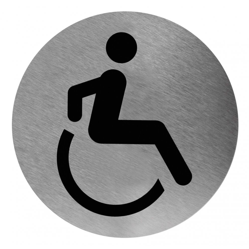 Stainless Steel Self-Adhesive Accessible Toilet Door Sign