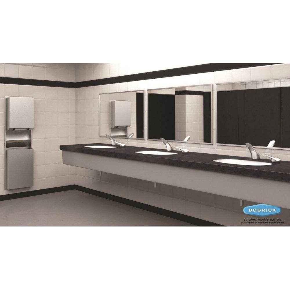 B-3944 Recessed Paper Towel Dispenser and Bin Combination Unit