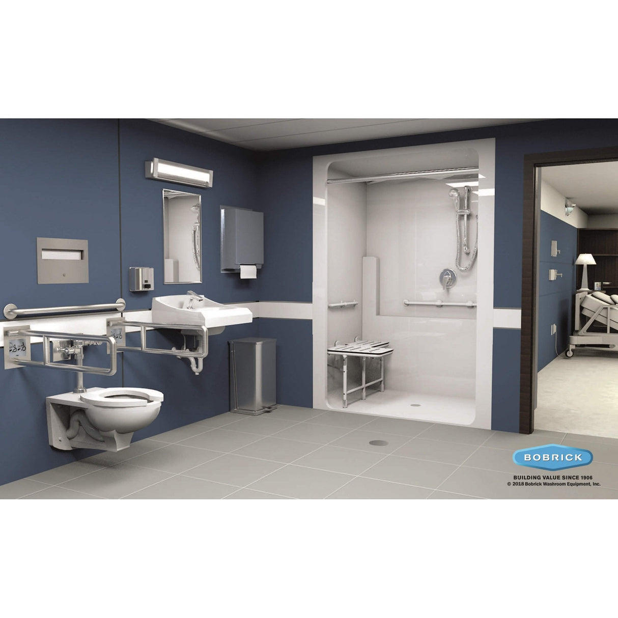 B-29744 Automatic Universal Roll Paper Towel Dispenser with Semi-recessed Mounting