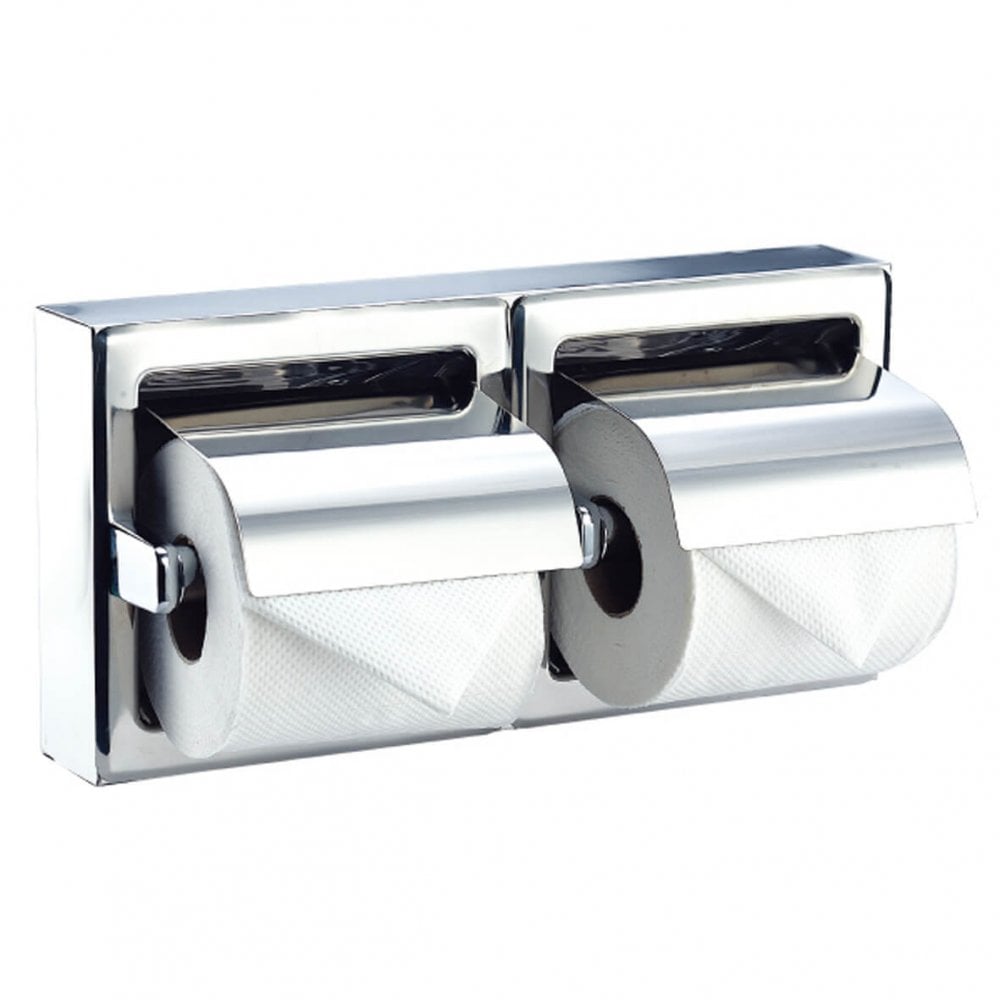 Porte-rouleau de papier toilette double en acier inoxydable