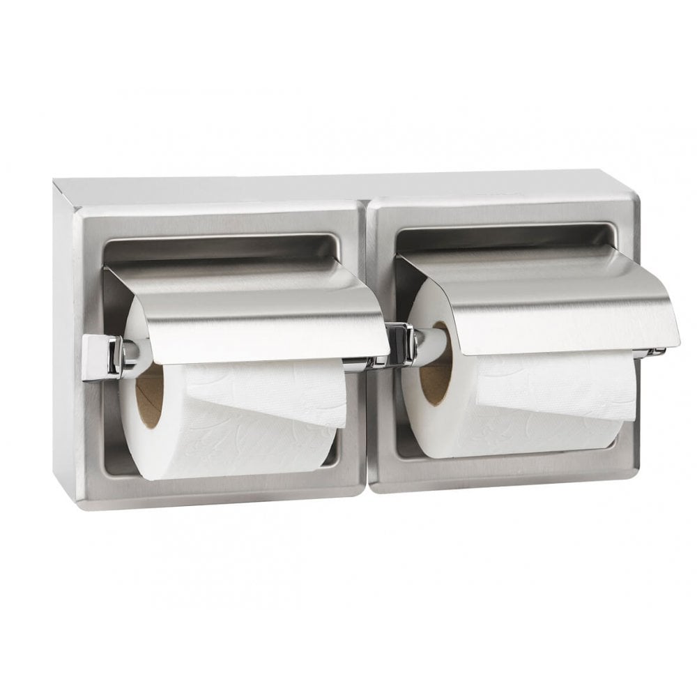 Porte-rouleau de papier toilette double en acier inoxydable