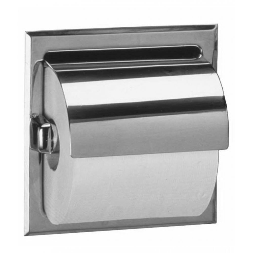 B-6697 Recessed Toilet Roll Holder For Stud Walls or Countertop Aprons