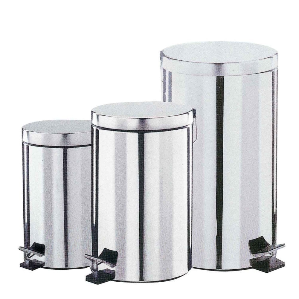 Poubelle à pédale en acier inoxydable poli BC110 Dolphin 5LTR