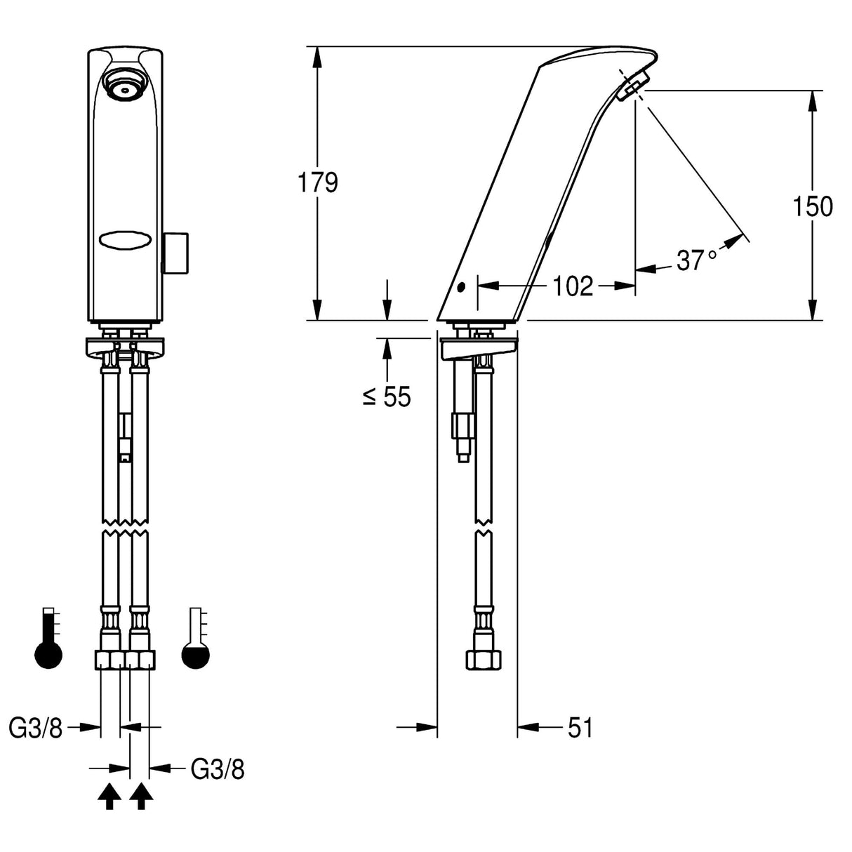 Protronic-S: AQUA130 / AQUA134 with Mixer on Sensor Tap