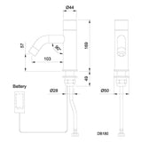 DB180S-2 Dolphin Counter Mounted Satin Chrome Plated Brass Sensor Tap With Spout