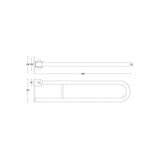 SS16050N Allgood Modric Series 316 Stainless Steel Lift-Up Grab Rail
