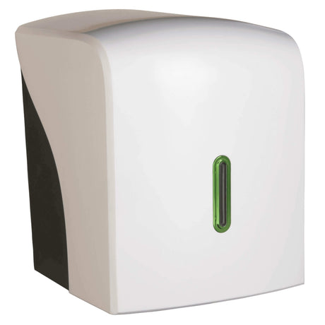 Vivo Halo Series ABS Plastic Centre Feed Satin White Paper Towel Dispenser