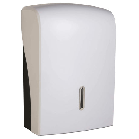 Vivo Halo Series ABS Plastic Satin White Paper Towel Dispenser