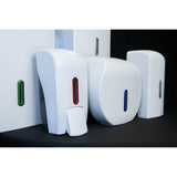 Dispenser di sapone liquido bianco satinato serie Vivo Halo in plastica ABS da 1 litro
