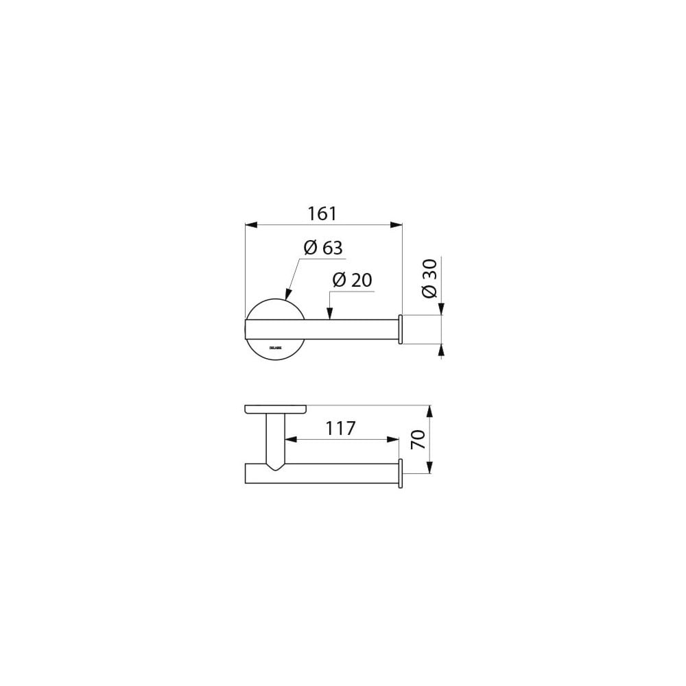 510083 DELABIE Stainless Steel Wall Mounted Toilet Roll Holder