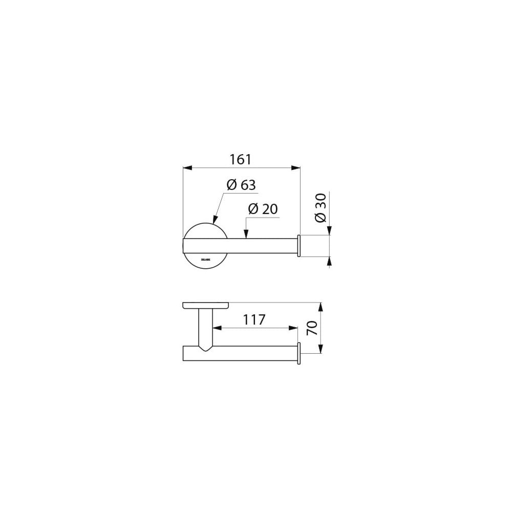 510083 DELABIE Stainless Steel Wall Mounted Toilet Roll Holder