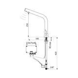 398MCHB / 498MCHB DELABIE Black BINOPTIC Electronic Tap/Mixer for Countertop Basins (250mm High)