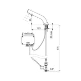 378035 / 478035 DELABIE Black BINOPTIC Electronic Tap For Recessed Basins