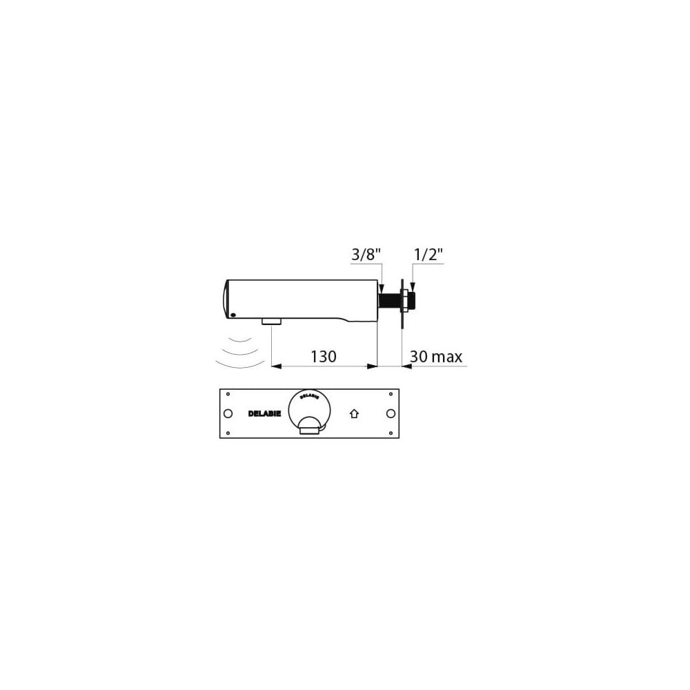 443400 / 443406 DELABIE TEMPOMATIC Wall Mounted 130mm Electronic tap