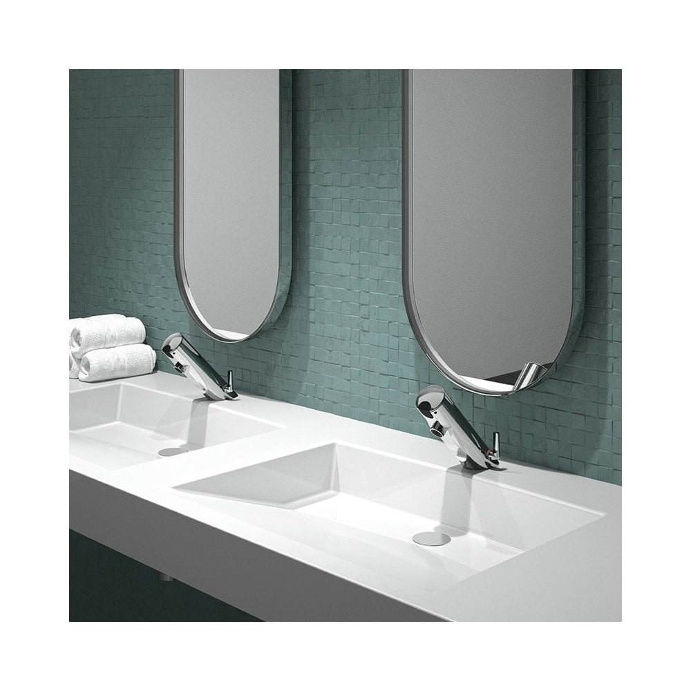 49000015 DELABIE TEMPOMATIC Mains Supplied Deck Mounted Chrome Plated Brass Mixer Tap