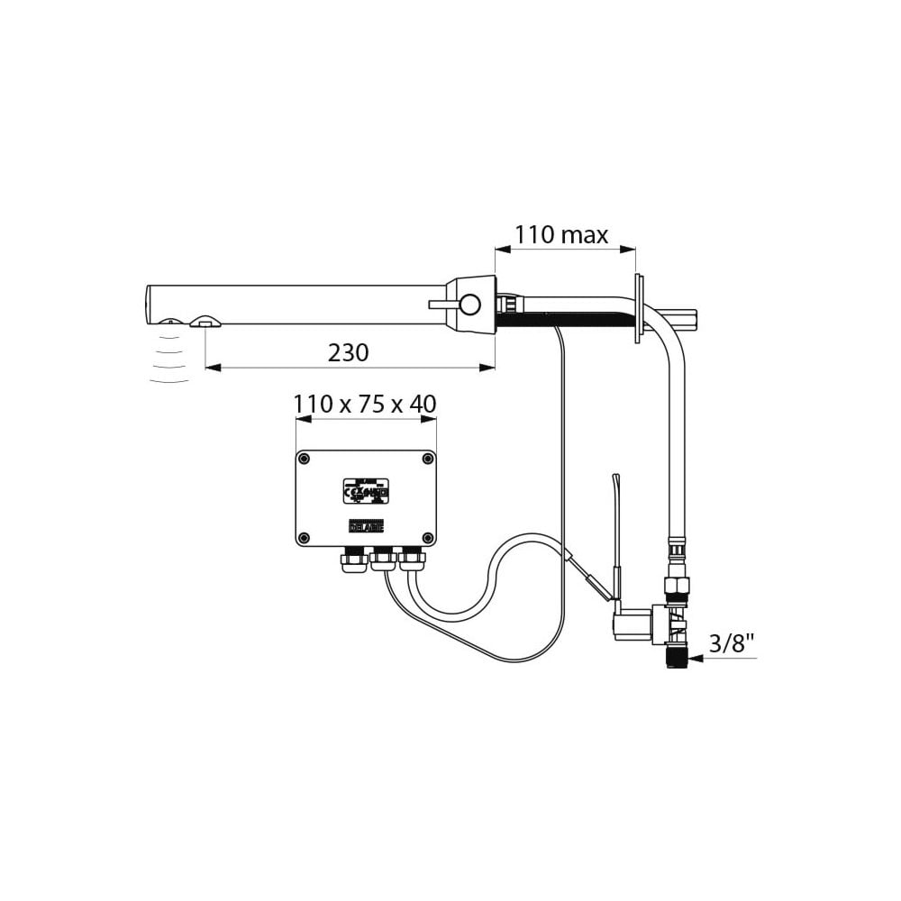 379MCH DELABIE BINOPTIC Mitigeur électronique mural fourni sur secteur