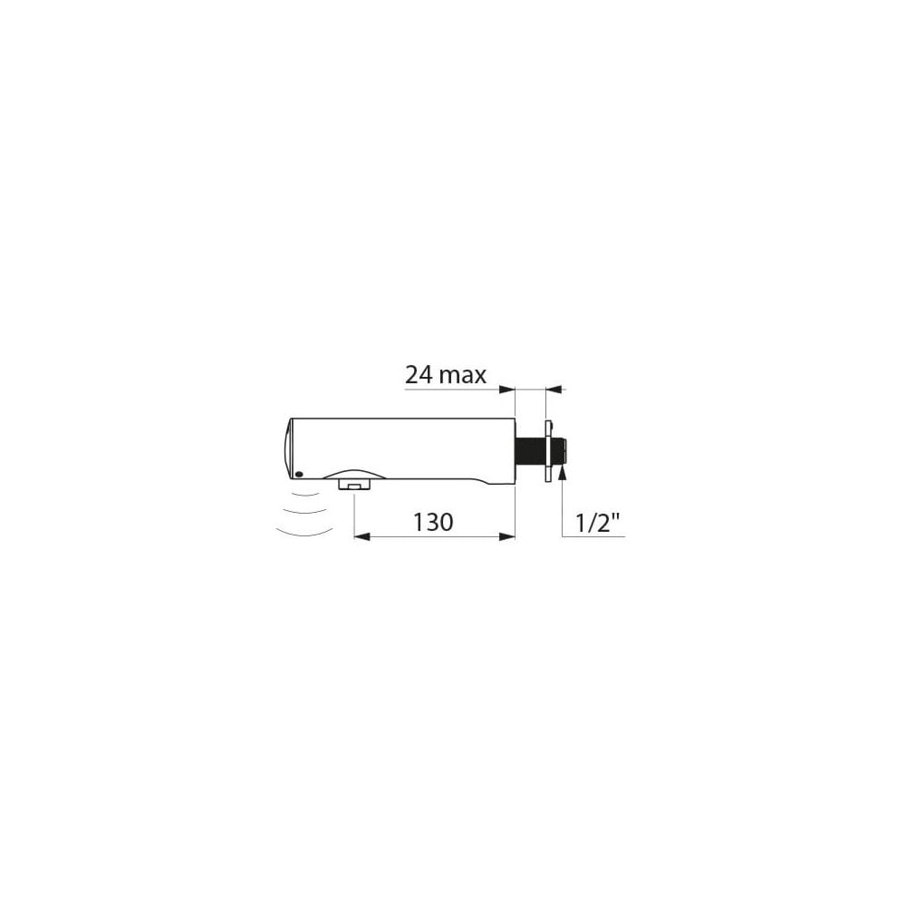 443426 DELABIE TEMPOMATIC 4 Battery Operated Automatic Sensor Tap for Panels L. 130mm