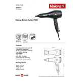 Sèche-cheveux Valera Swiss Turbo 7000 avec buse concentrateur 1800W | SDRX14
