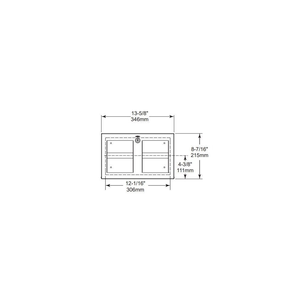 B-35883 Distributeur de papier toilette multi-rouleaux encastré