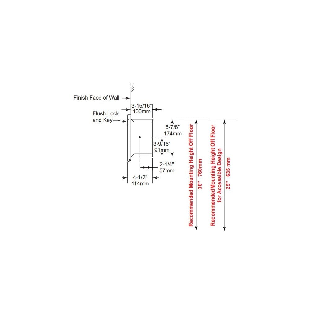 B-35883 Dispenser di carta igienica multi-rotolo da incasso