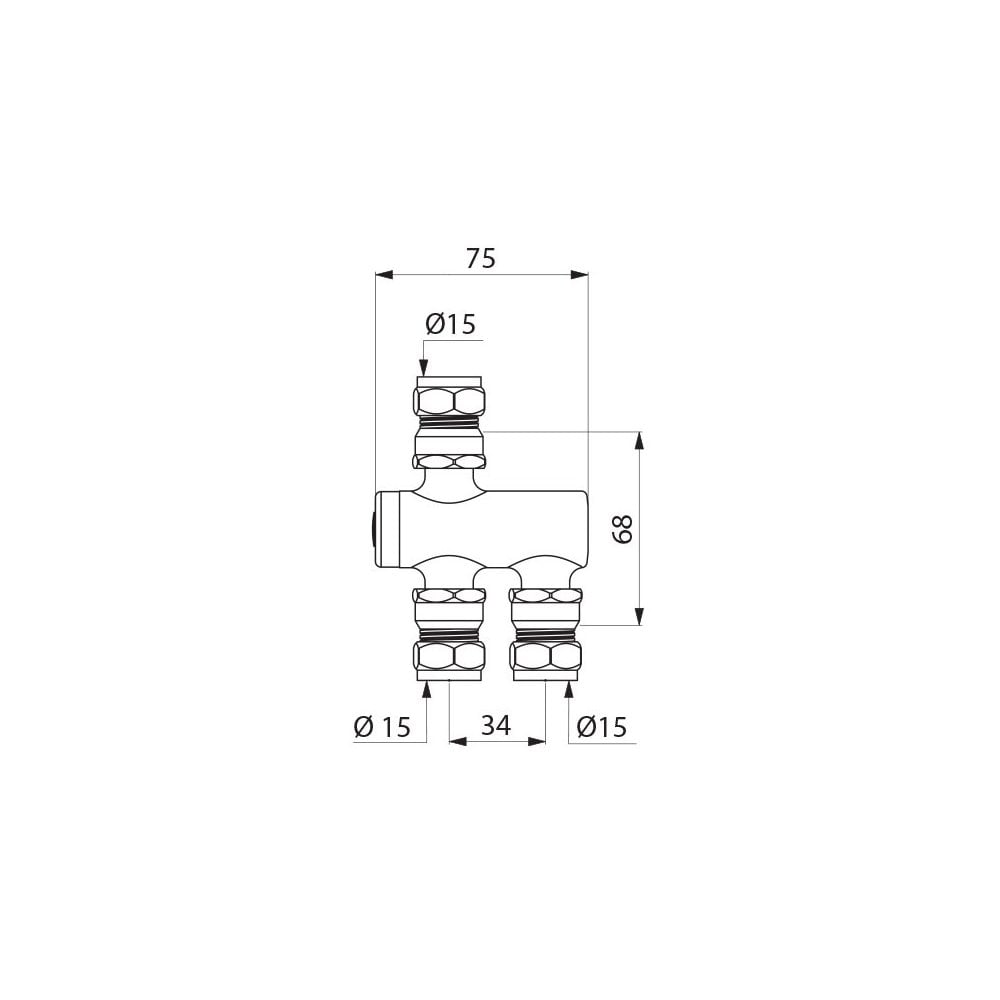 732115 DELABIE PREMIX NANO Parallel Thermostatic Mixer Ø15mm Nickel Body