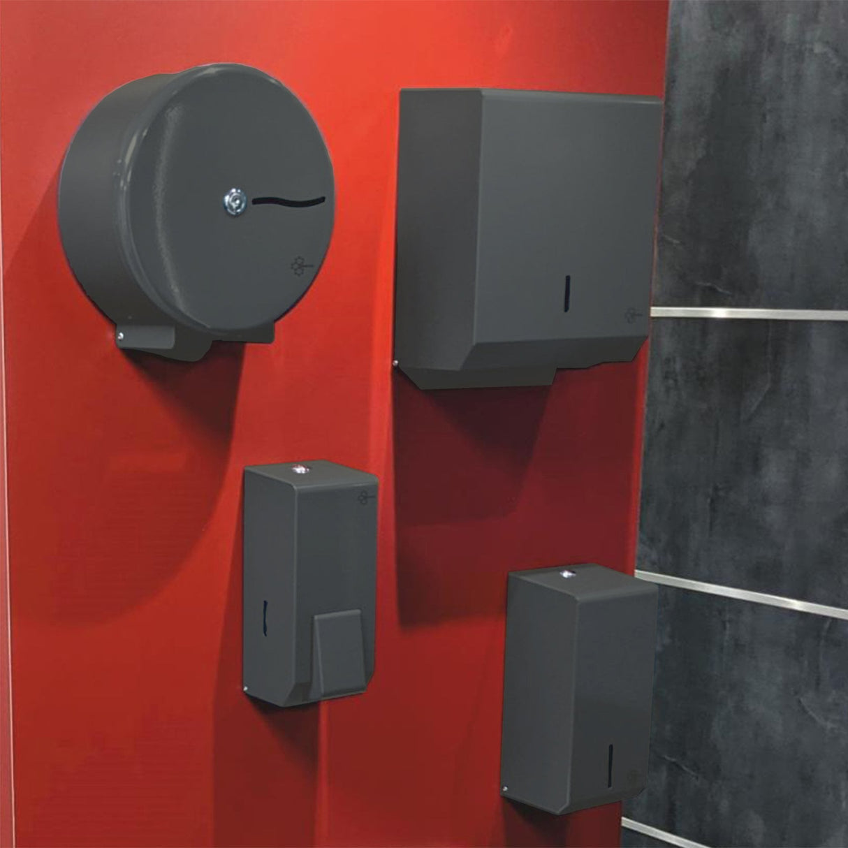 Vivo Graphite Series 12" Jumbo Toilet Roll Dispenser
