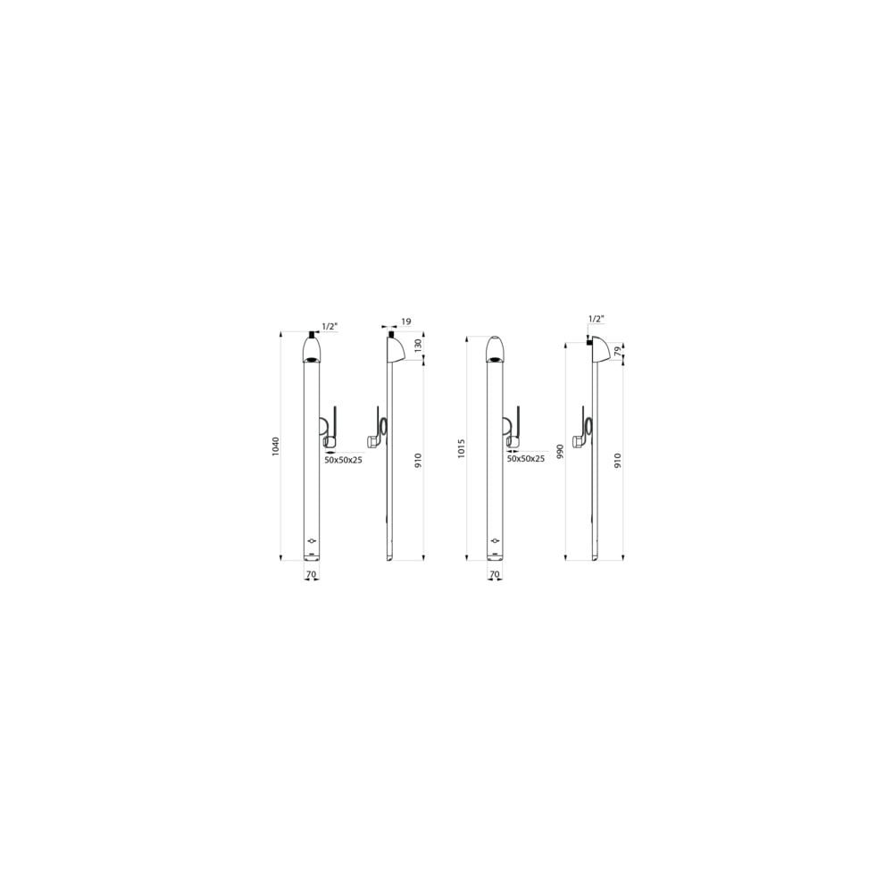 714800DP DELABIE SPORTING 2 Colonne de douche électronique Slimline effet pluie