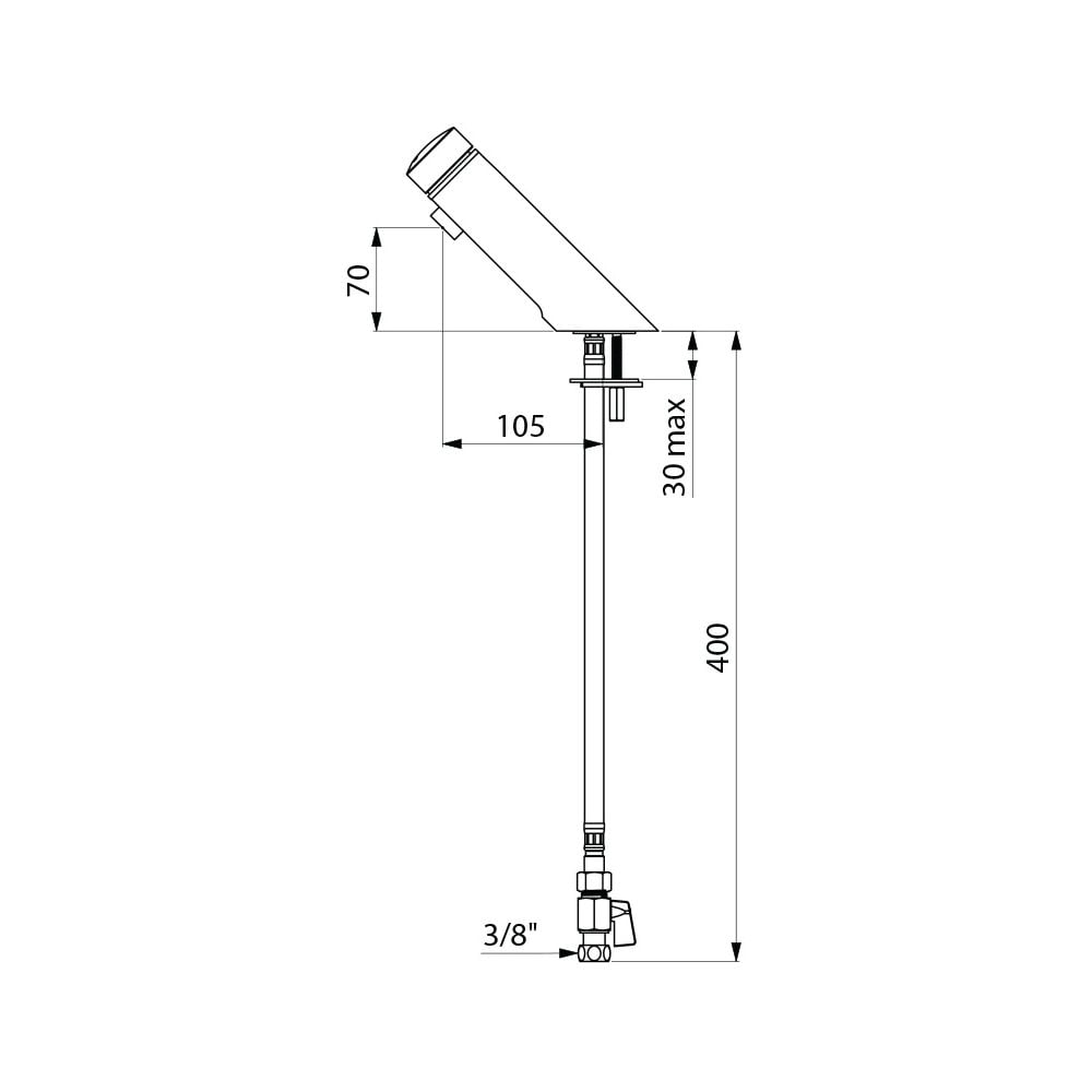 794000 DELABIE TEMPOMIX 3 Deck Mounted 105mm 3/8" Time Flow Mixer Tap