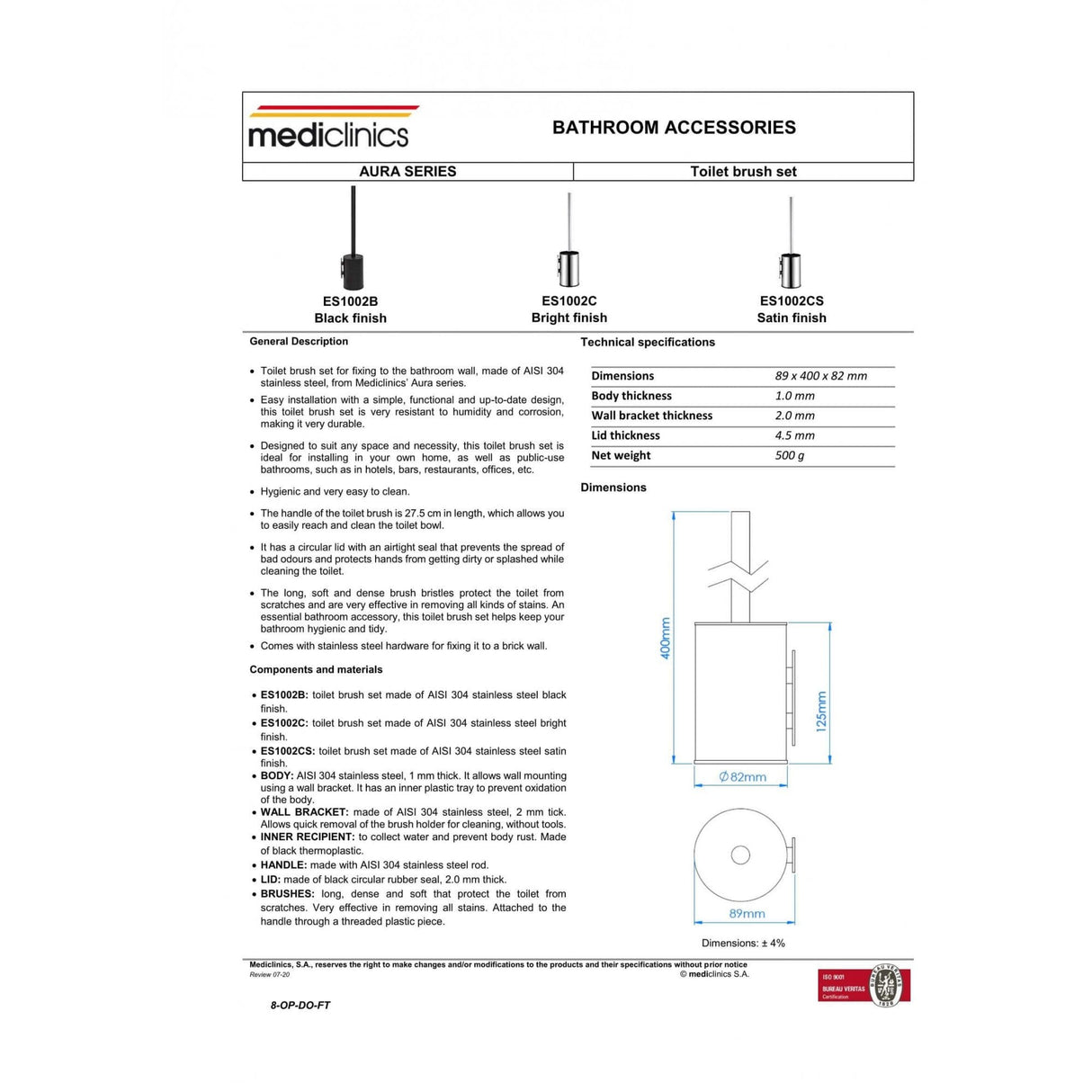 Porta scopino per WC Mediclinics