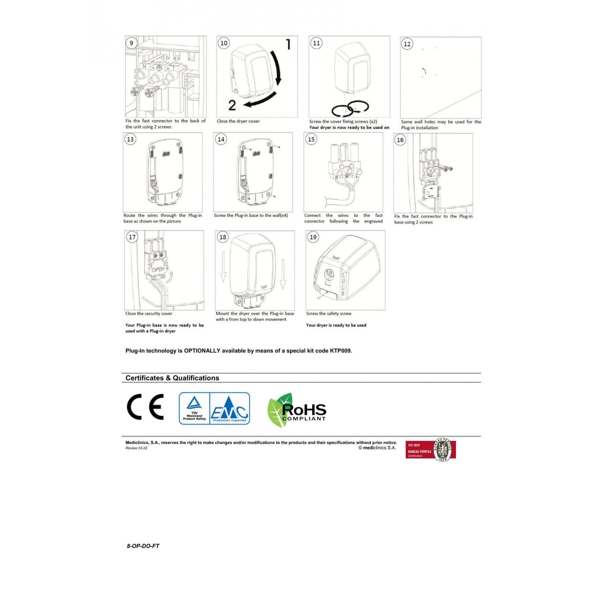 Sèche-cheveux haute vitesse Mediclinics Machflow IP23