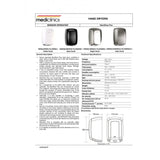 Sèche-mains Mediclinics Machflow Plus HEPA et ioniseur - Noir M09AB-I