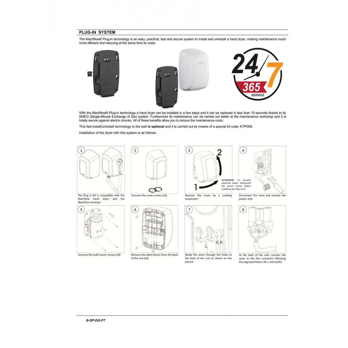 Sèche-mains sans balais Machflow Plus avec filtre HEPA et ioniseur M19A