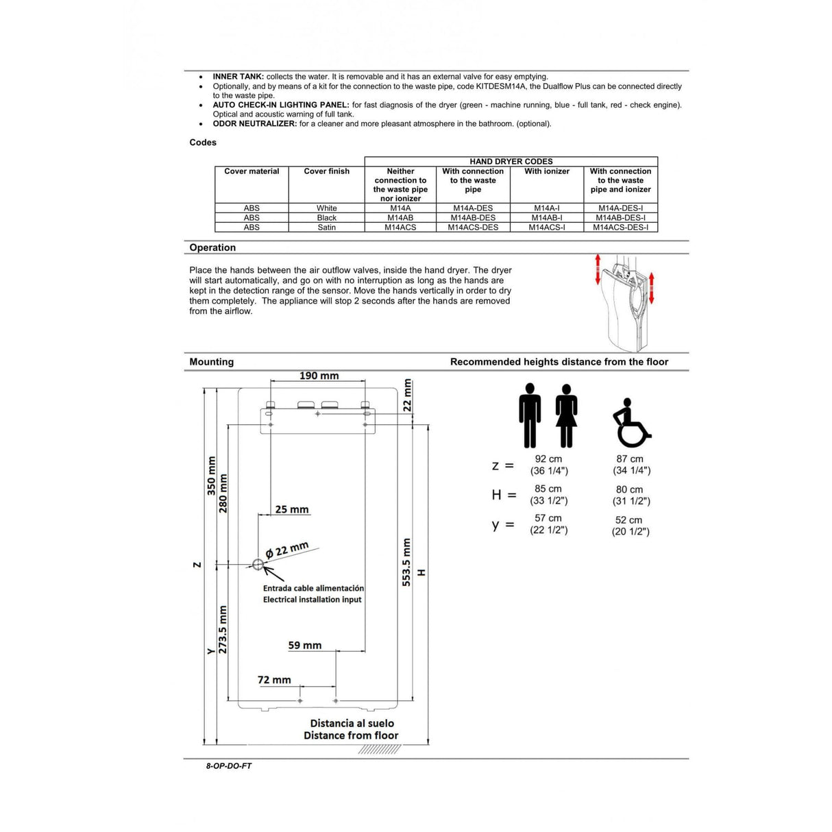 Sèche-mains Mediclinics Dualflow® Plus Eco - Argent