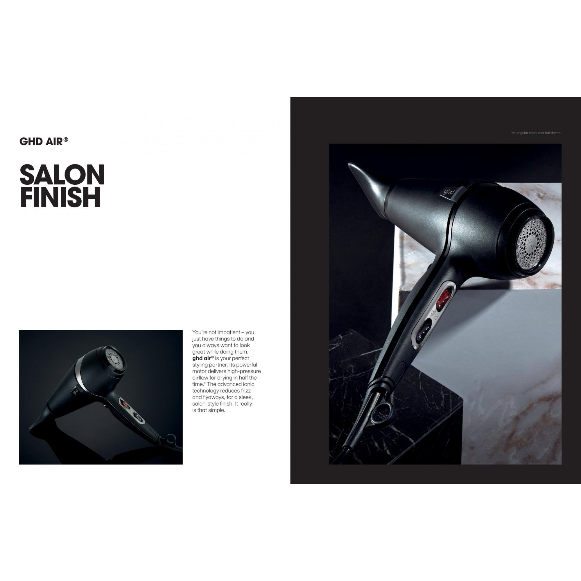 GHD Air Professional Hair Dryer | Salon Hair Dryers | Black